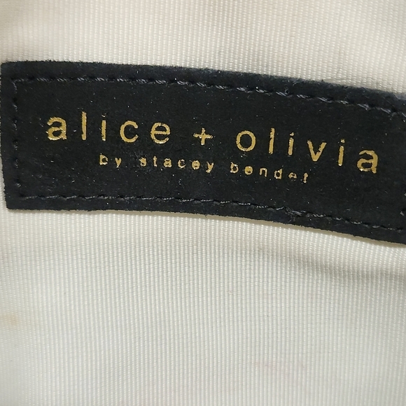 𝅺ALICE+OLIVIA Black Suede Fringe Studded Tassel Crossbody Bag - Picture 14 of 15